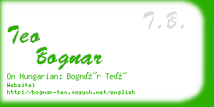 teo bognar business card